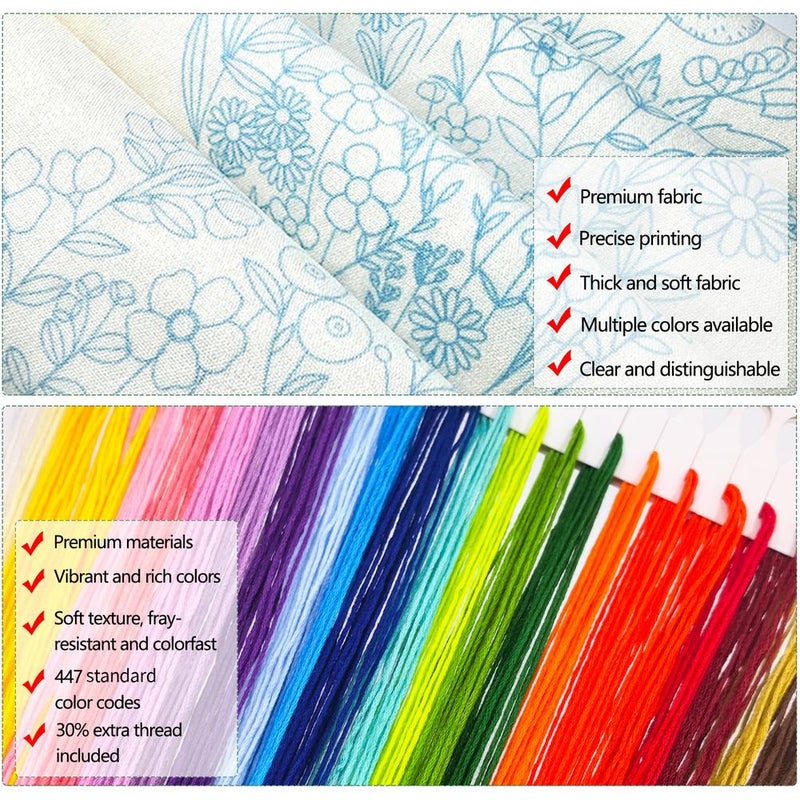 Embroidery Stitch Book Kit for Beginners, Embroidery Learning Book Material Kit, Portable Hand Embroidery Book for Adults & DIY Craft Lovers, DIY Stitching Set Gift - Image 5